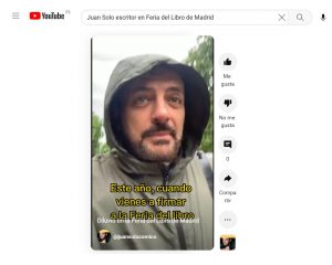 Diluvio en la Feria del Libro de Madrid - Vídeo Short en Youtube - Juan Solo - Parque del Retiro en Madrid - Escritor